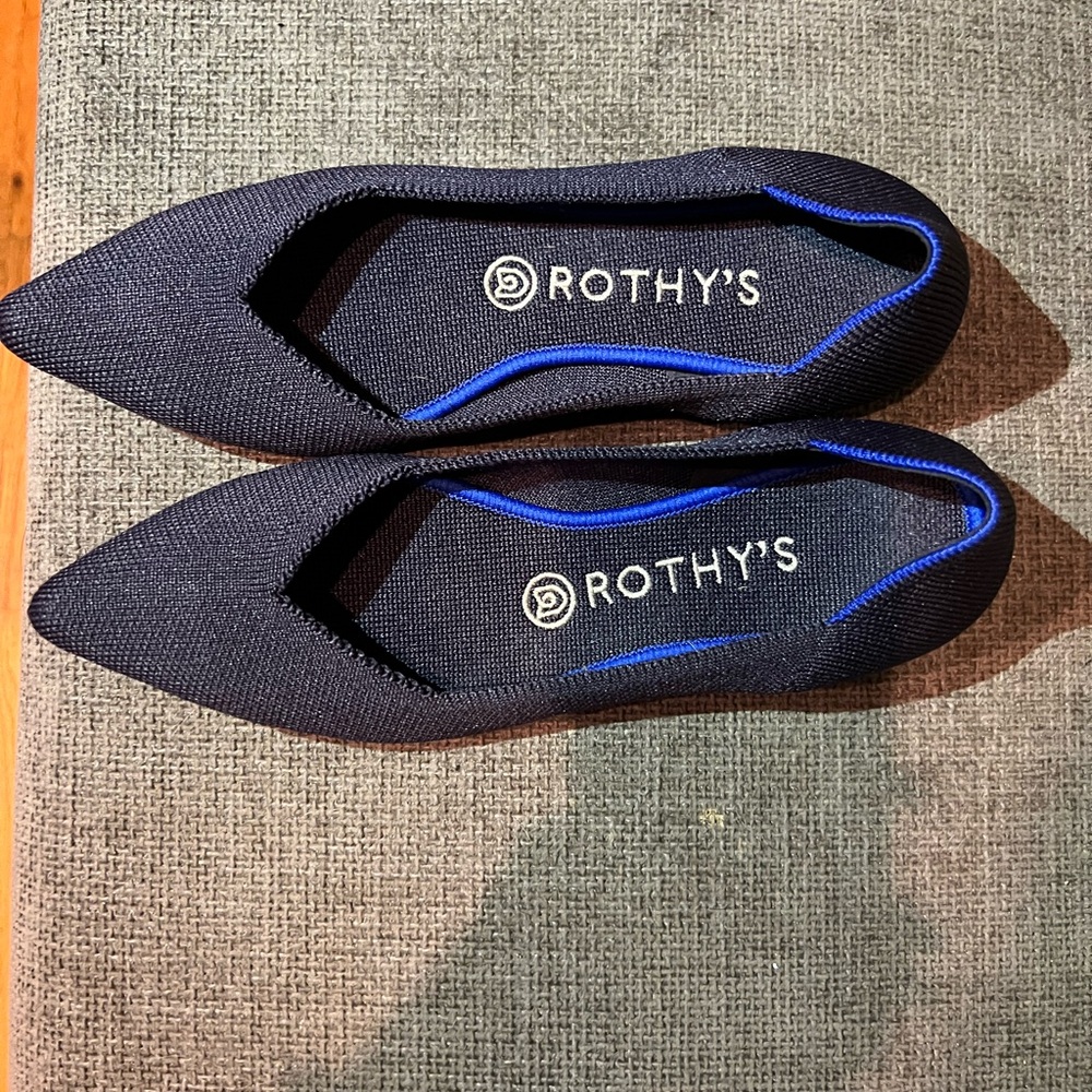 Rothy's Women's Flats - Maritime Navy, Fawn and Ecru - Picture 3 of 5